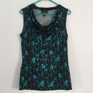 🎉Women’s cowl neckline stretchy top blue green